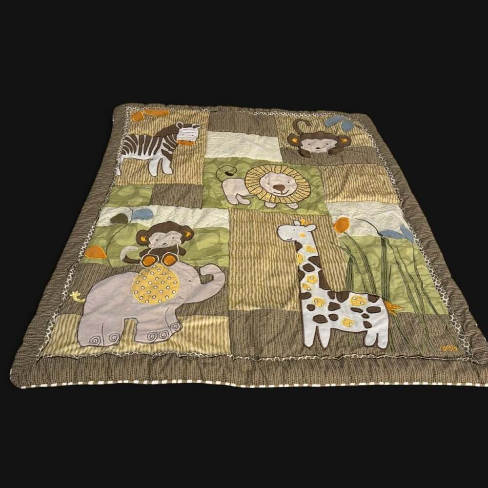 Carter's Jungle Safari Baby Patchwork Quilt Blanket